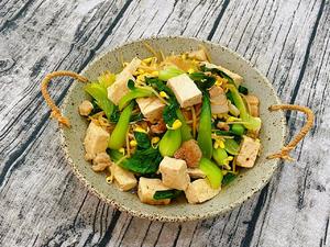【孕妇食谱】豆芽油菜烧豆腐的做法 步骤7