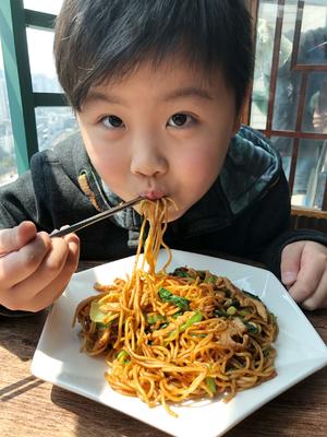 老上海味道—鸡毛菜肉丝炒面的做法 步骤24