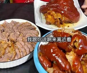 肘子两吃，酸菜烙饼肉夹馍，肘花，西红柿鸡蛋汤卤猪蹄口条酱猪蹄酱肘子的做法 步骤17