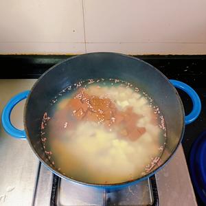腺样体扁桃体术后半流质菜谱:鸭血豆腐馄饨火锅丸子羹的做法 步骤8