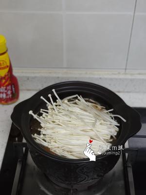 金针菇炖粉条（鸭胗）的做法 步骤6