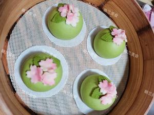 春暖花开～菠菜豆沙花包的做法 步骤12