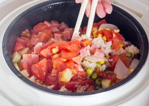 有菜有肉有主食?番茄焖饭【松下分体式饭煲】的做法 步骤5