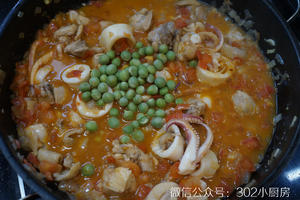 【0536】西班牙海鲜饭（paella） <;302小厨房>;的做法 步骤23