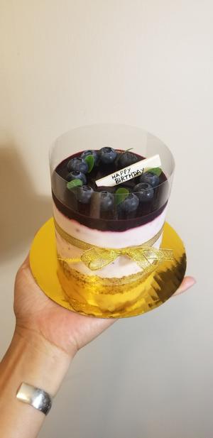 免烤箱版-蓝莓芝士蛋糕Blueberry Cheese Cake ，一次性成功，4寸生日蛋糕的做法 步骤29