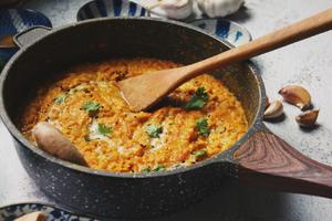 【伊萨Isa】炖印度红小扁豆Red Lentil Dahl 咖喱 轻断食 素食 低卡 补铁的做法 步骤13