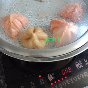 解锁?火龙果加醋碱小苏打馒头 *花儿馒头200的做法 步骤13