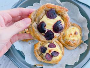 Cherry Cheese Danish?樱桃芝士全麦丹麦酥?奶油奶酪全麦起酥 减肥减脂小甜点 手抓饼也可做 北美Timshortons消失的甜品的做法 步骤27