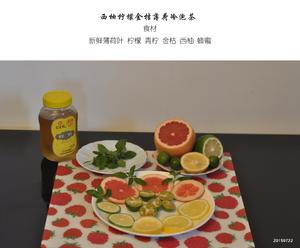 夏日冰饮—西柚柠檬薄荷冷泡茶的做法 步骤1