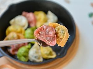 马卡龙色五彩馄饨‼️天然蔬菜汁‼️健康又美味的做法 步骤25