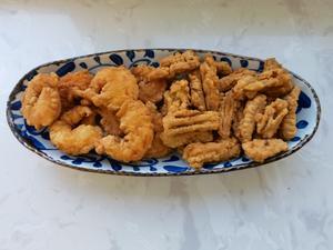 虾藕两吃～番茄虾仁+椒盐藕条的做法 步骤8