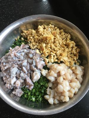 凉了也不硬的烫面「海鲜韭菜盒子」小技巧在里面哦！的做法 步骤10