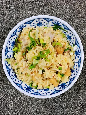 鸡油芋头饭·电饭锅版的做法 步骤9