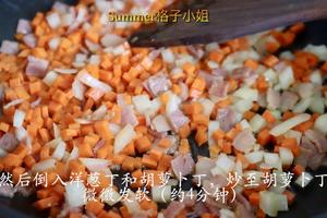 培根西兰花胡萝卜蛋炒饭的做法 步骤8