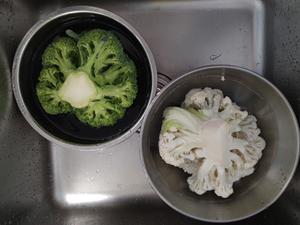 椰子油无米炒饭(花菜、西蓝花懒人轻食版)的做法 步骤1