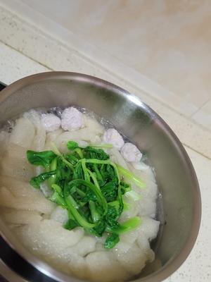 竹荪肉丸青菜汤的做法 步骤7