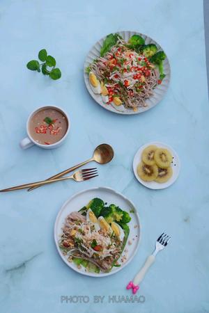 零负担的减脂鸡丝荞麦豆浆拌面的做法 步骤17