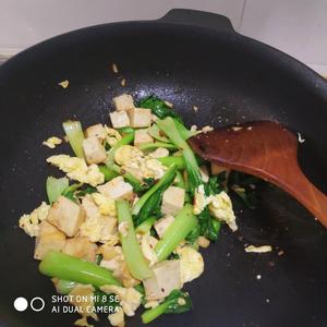 油菜豆腐炒鸡蛋的做法 步骤6