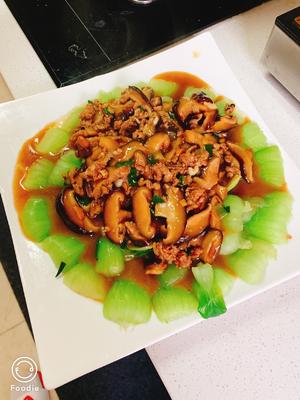 肉末香菇油菜的做法 步骤7