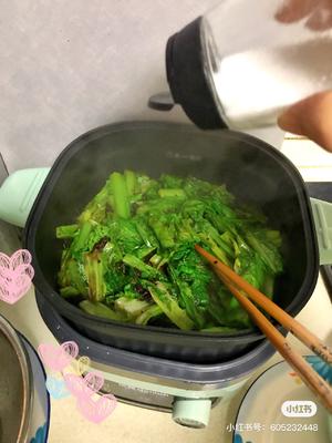 空气炸锅豆豉鲮鱼油麦菜的做法 步骤4