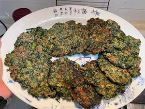 豆渣荠菜饼的做法 步骤5