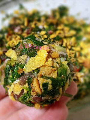 玉米面荠菜团子的做法 步骤3