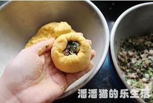 苦苣香菇玉米面贴饼子的做法 步骤14