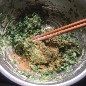 用冷冻的荠菜馅，做快手简单的早餐荠菜鸡蛋饼！的做法 步骤10