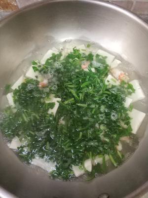 荠菜豆腐虾仁汤的做法 步骤7