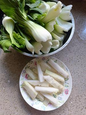 青菜梗(菜心)的做法 步骤2