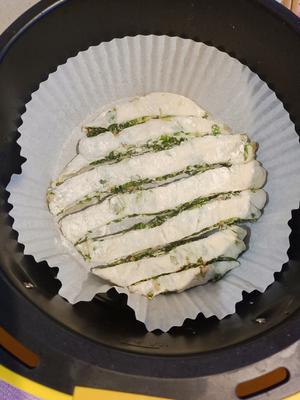 春天的味道——芦蒿叶豆干饼的做法 步骤9