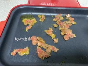 菜心炒牛肉盖饭的做法 步骤6