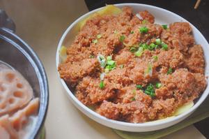 湖北家宴｜莲藕排骨汤｜粉蒸肉｜红菜苔｜惊蛰时令菜的做法 步骤2