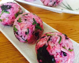 “三生三世十里桃花”之美貌苋菜饭团的做法 步骤2