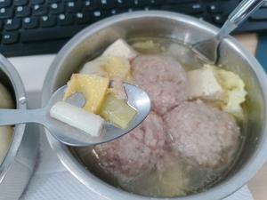 电饭盒清蒸炖莲藕肉丸子狮子头的做法 步骤18