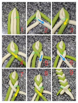 圣诞花环零难度四股辫双色馒头（圣诞C） *花儿馒头241的做法 步骤17
