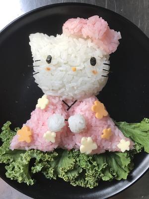 hello kitty和服饭团便当的做法 步骤9