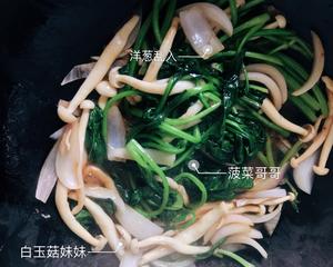 抹嘴的菠菜爆白玉菇【低脂餐】0基础的做法 步骤7