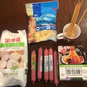 会拉丝的芝士炸弹热狗棒的做法 步骤1