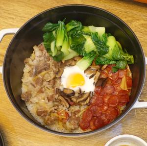 牛肉腊肠双拼煲仔饭 | 铸铁锅版的做法 步骤11