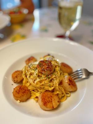 海鲜意大利面配香煎扇贝 Scallop Seafood Pasta 简单快捷美味的做法 步骤9