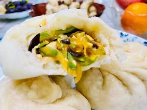 夏日B妈教你做素馅包子（全麦面粉、普通面粉）的做法 步骤20