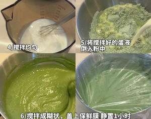 抹茶红豆松饼?l免烤箱简易版的做法 步骤2