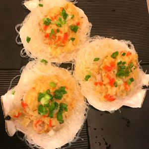 蒜蓉粉丝蒸海鲜（元贝，虾，扇贝肉、生蚝）的做法 步骤13