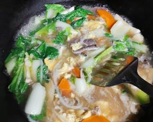 牡蛎牛肉鸡蛋蔬菜杏鲍菇胡萝卜米粉的做法 步骤12