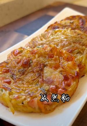 土豆饼 水果茶 菠菜鸡蛋面 休闲小食的做法 步骤7